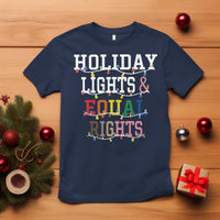Funny Feminist LGBT Christmas T Shirt Holiday Lights And Equal Rights Led Lights - Wonder Print Shop