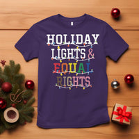 Funny Feminist LGBT Christmas T Shirt Holiday Lights And Equal Rights Led Lights - Wonder Print Shop