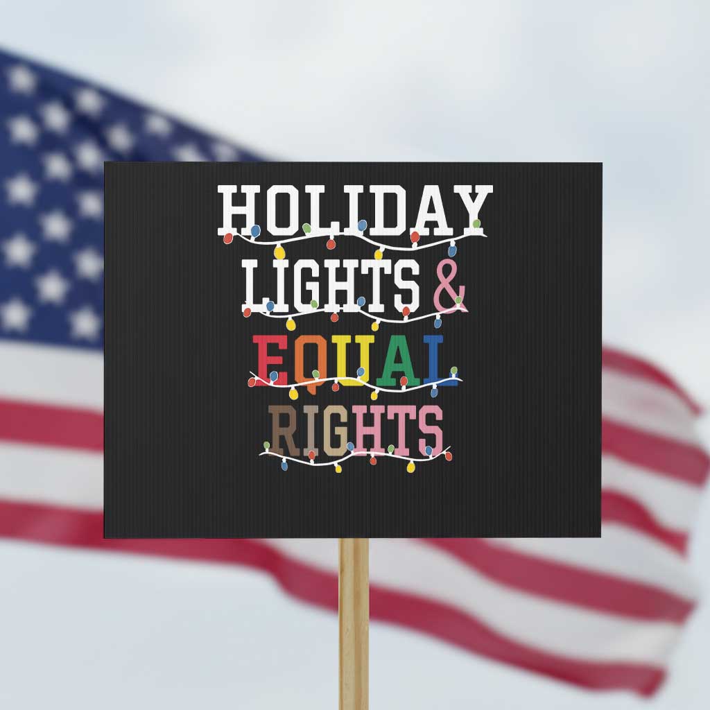Funny Feminist LGBT Christmas Protest Sign Holiday Lights And Equal Rights Led Lights - Wonder Print Shop