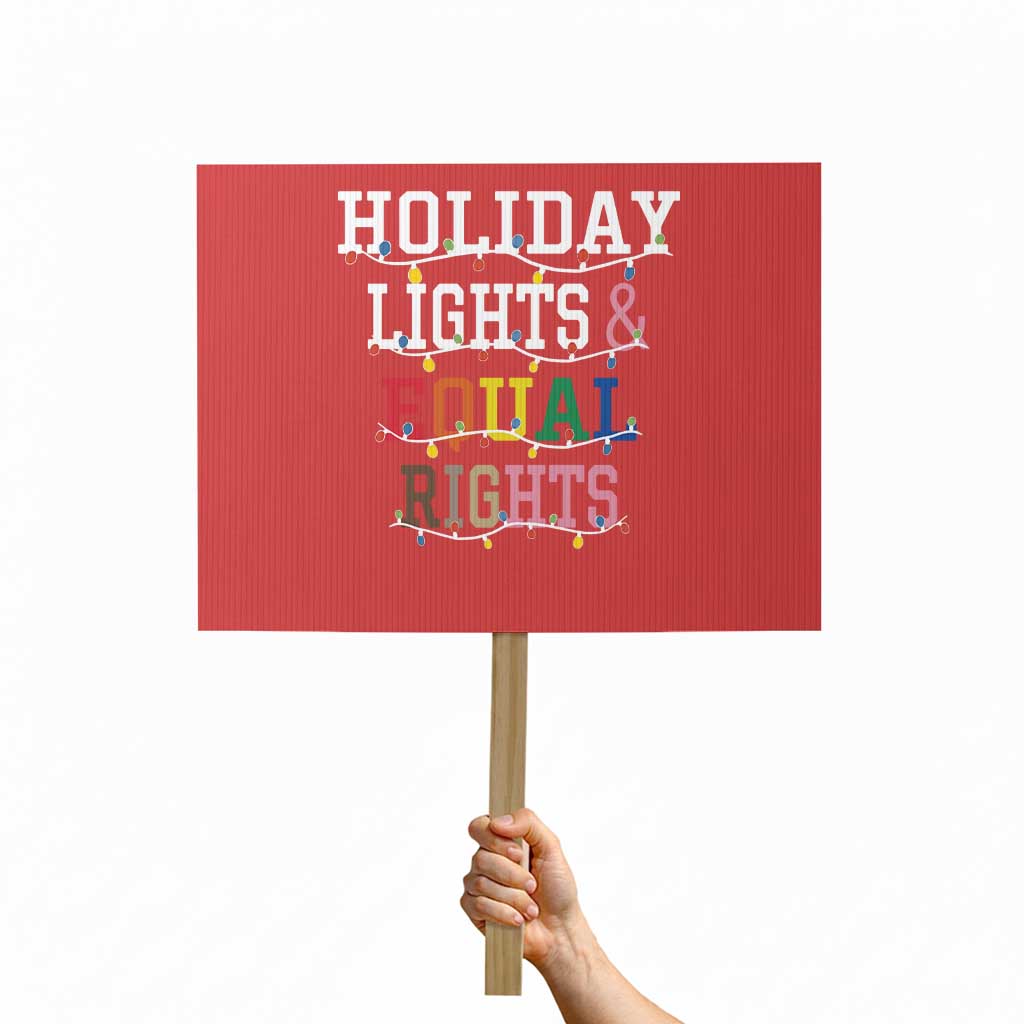 Funny Feminist LGBT Christmas Protest Sign Holiday Lights And Equal Rights Led Lights - Wonder Print Shop