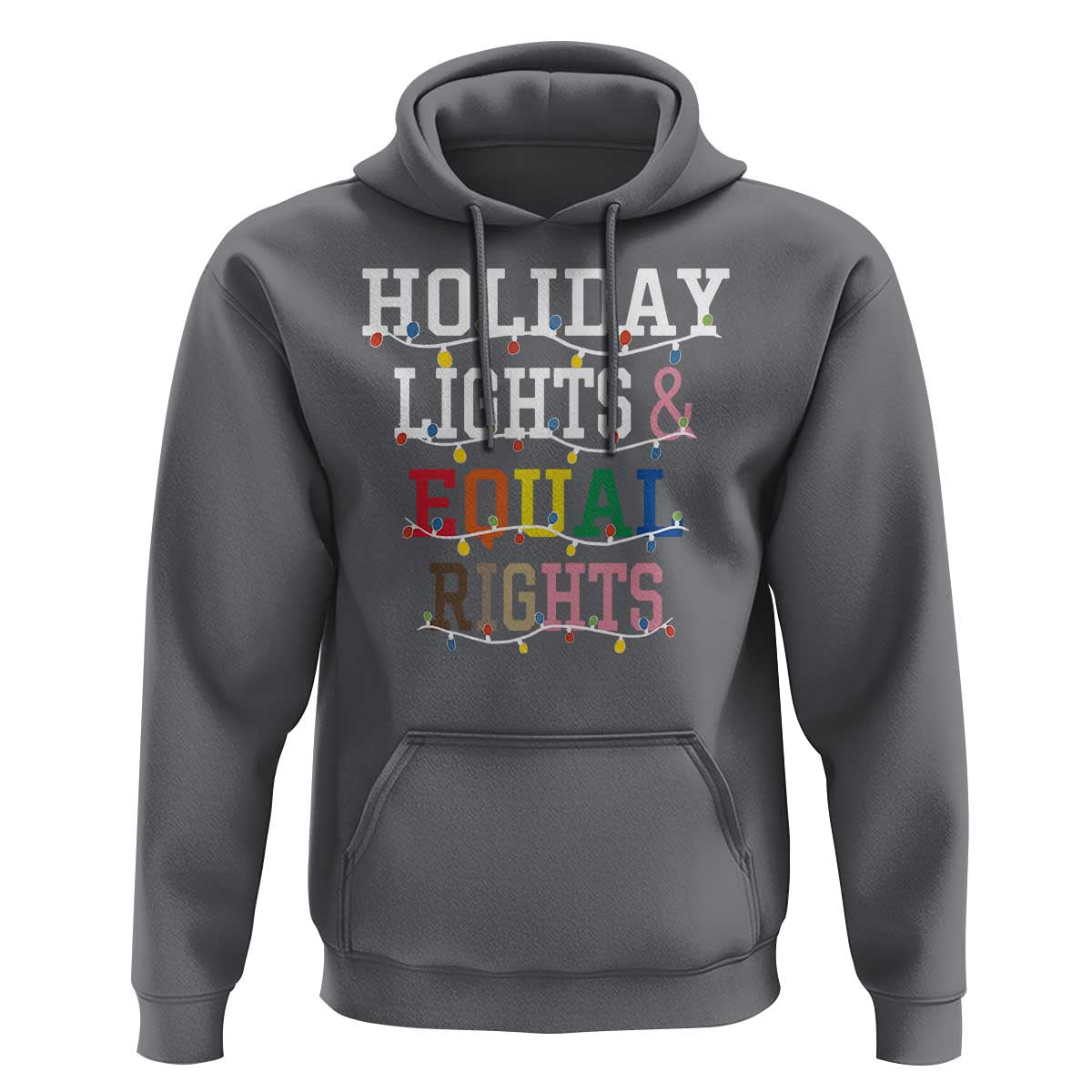 Funny Feminist LGBT Christmas Hoodie Holiday Lights And Equal Rights Led Lights
