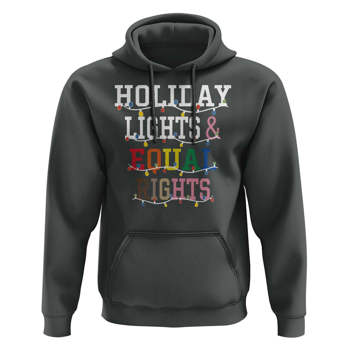 Funny Feminist LGBT Christmas Hoodie Holiday Lights And Equal Rights Led Lights