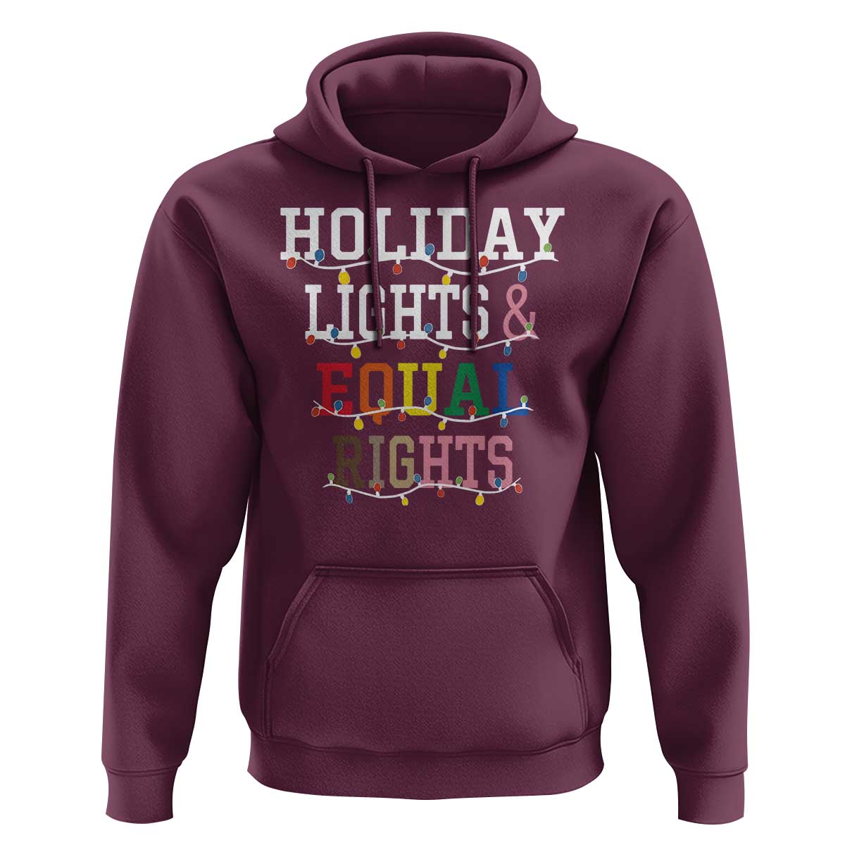 Funny Feminist LGBT Christmas Hoodie Holiday Lights And Equal Rights Led Lights