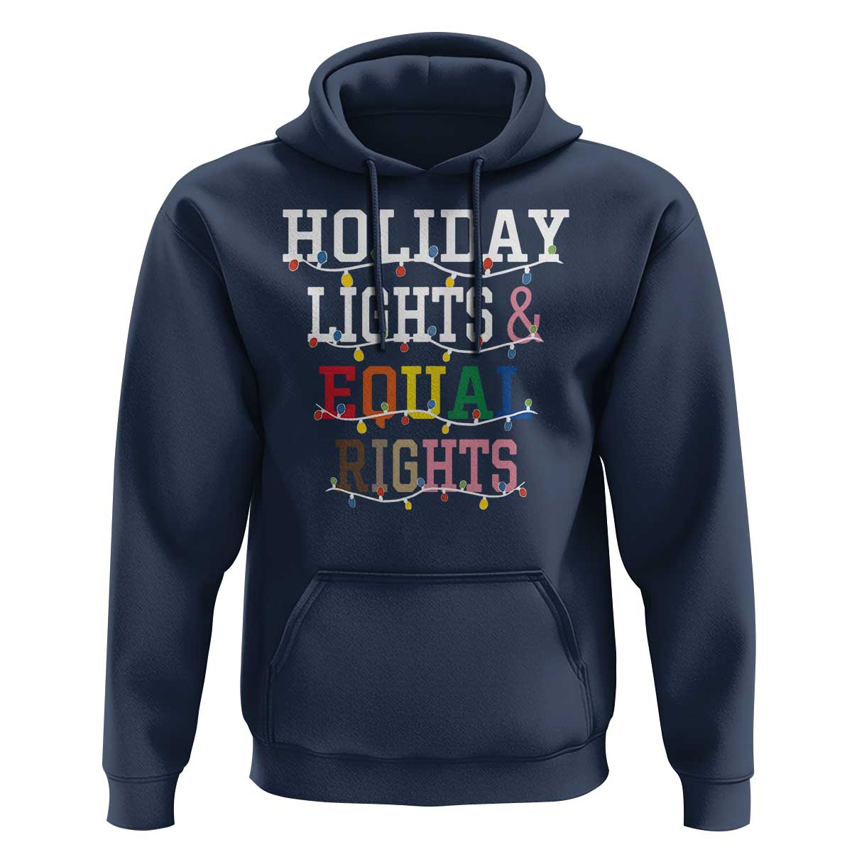 Funny Feminist LGBT Christmas Hoodie Holiday Lights And Equal Rights Led Lights