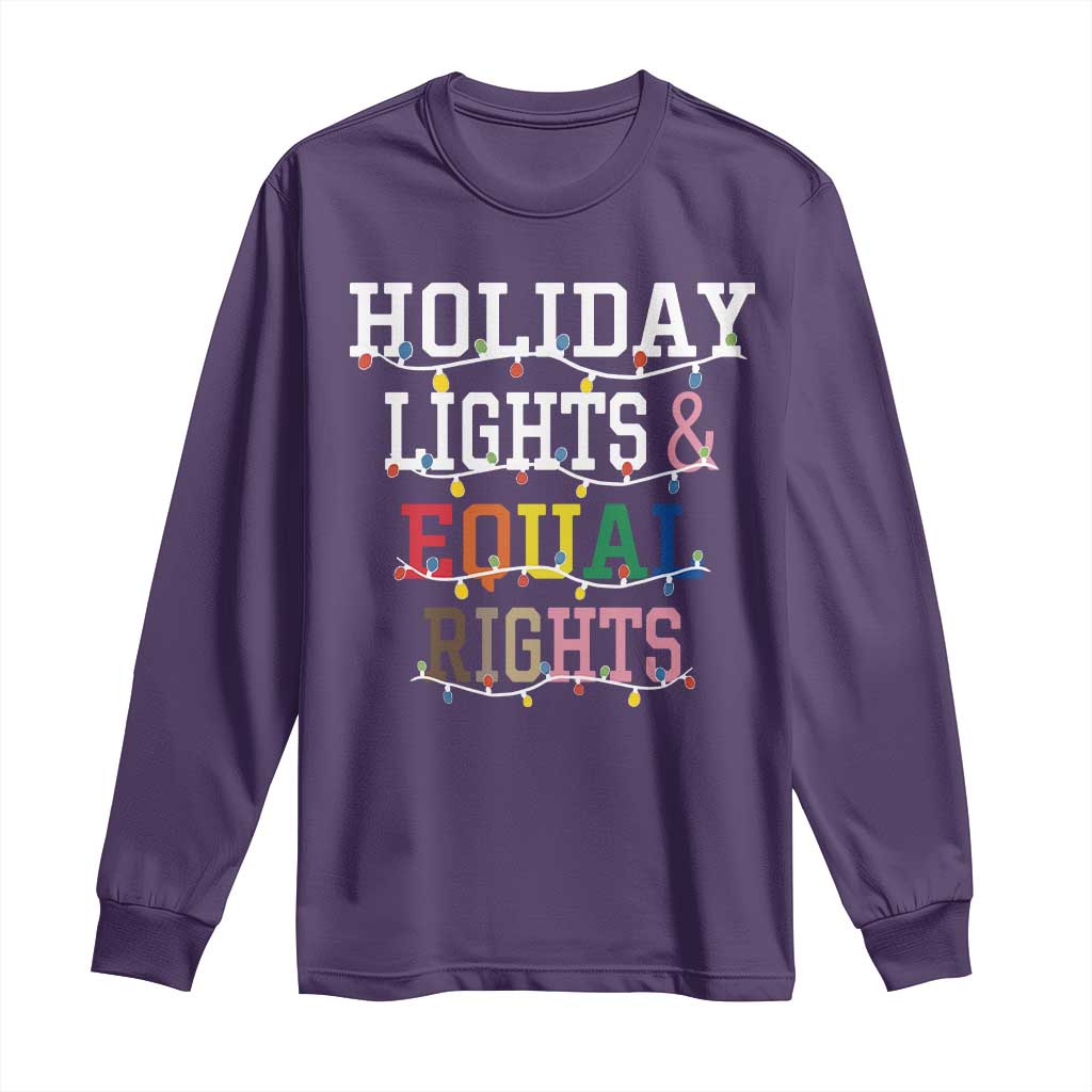 Funny Feminist LGBT Christmas Long Sleeve Shirt Holiday Lights And Equal Rights Led Lights