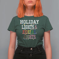 Funny Feminist LGBT Christmas T Shirt For Women Holiday Lights And Equal Rights Led Lights - Wonder Print Shop