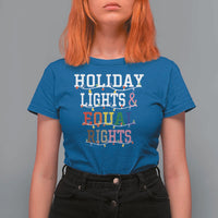 Funny Feminist LGBT Christmas T Shirt For Women Holiday Lights And Equal Rights Led Lights - Wonder Print Shop