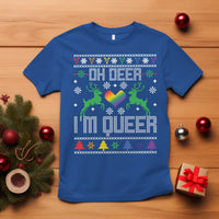 Funny LGBT Christmas T Shirt Oh Deer I'm Queer Rainbow LGBT Flag - Wonder Print Shop