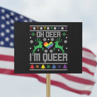 Funny LGBT Christmas Protest Sign Oh Deer I'm Queer Rainbow LGBT Flag - Wonder Print Shop
