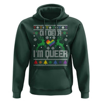 Funny LGBT Christmas Hoodie Oh Deer I'm Queer Rainbow LGBT Flag