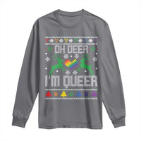 Funny LGBT Christmas Long Sleeve Shirt Oh Deer I'm Queer Rainbow LGBT Flag