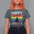 Funny LGBT Christmas T Shirt For Women Happy Holigays Rainbow Stripes Unicorn Santa - Wonder Print Shop