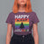Funny LGBT Christmas T Shirt For Women Happy Holigays Rainbow Stripes Unicorn Santa - Wonder Print Shop