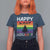 Funny LGBT Christmas T Shirt For Women Happy Holigays Rainbow Stripes Unicorn Santa - Wonder Print Shop