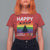 Funny LGBT Christmas T Shirt For Women Happy Holigays Rainbow Stripes Unicorn Santa - Wonder Print Shop