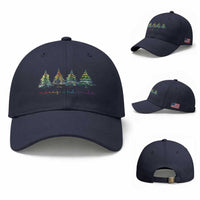 Funny Christmas LGBT Baseball Cap Merry And Pride Rainbow Xmas Tree