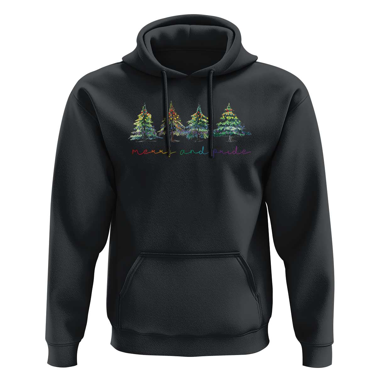 Funny Christmas LGBT Hoodie Merry And Pride Rainbow Xmas Tree