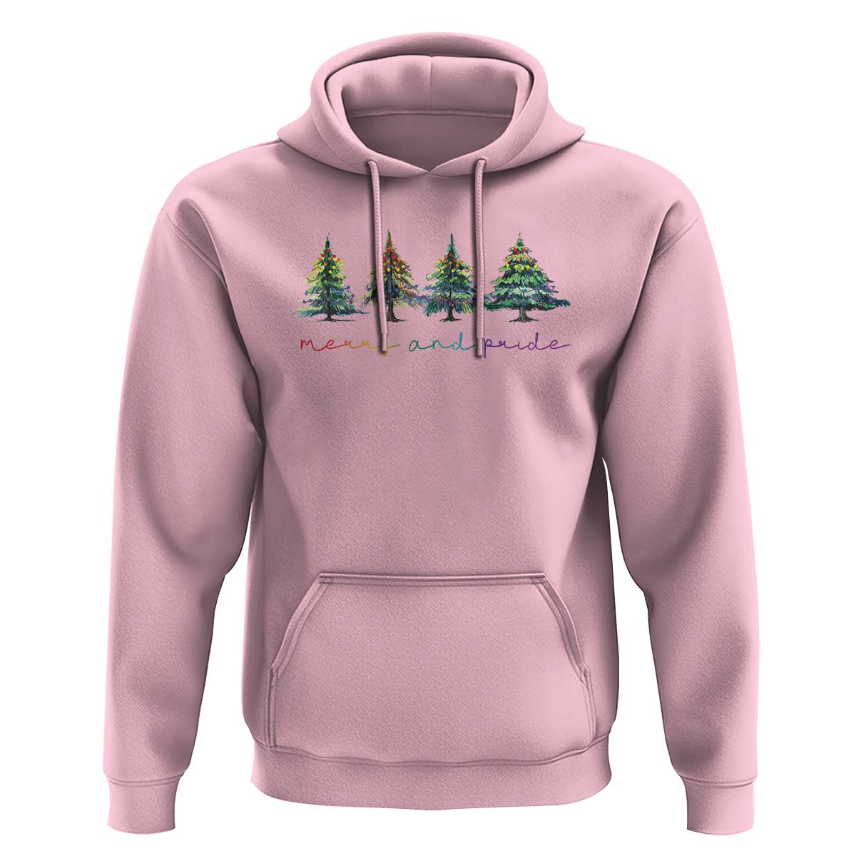 Funny Christmas LGBT Hoodie Merry And Pride Rainbow Xmas Tree