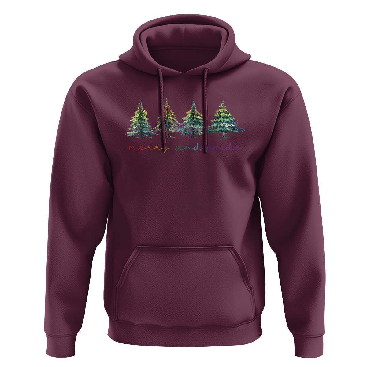 Funny Christmas LGBT Hoodie Merry And Pride Rainbow Xmas Tree