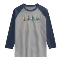 Funny Christmas LGBT Raglan Shirt Merry And Pride Rainbow Xmas Tree - Wonder Print Shop