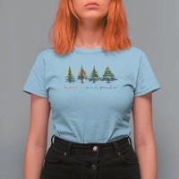 Funny Christmas LGBT T Shirt For Women Merry And Pride Rainbow Xmas Tree - Wonder Print Shop