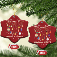 Xmas Lights And Equal Rights LGBTQ Christmas Ornament - Wonder Print Shop