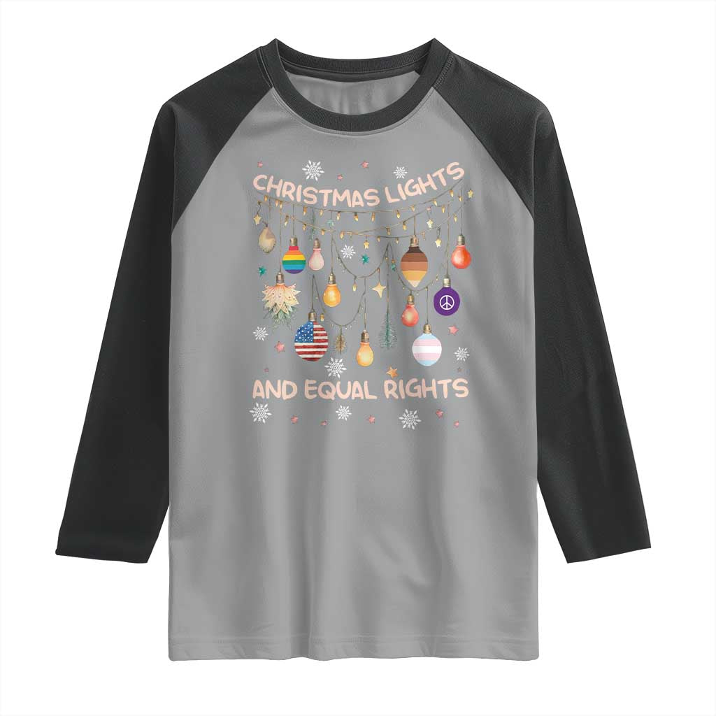 Christmas Lights And Equal Rights LGBTQ Raglan Shirt - Wonder Print Shop