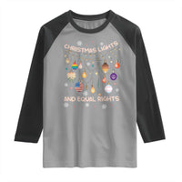 Christmas Lights And Equal Rights LGBTQ Raglan Shirt - Wonder Print Shop
