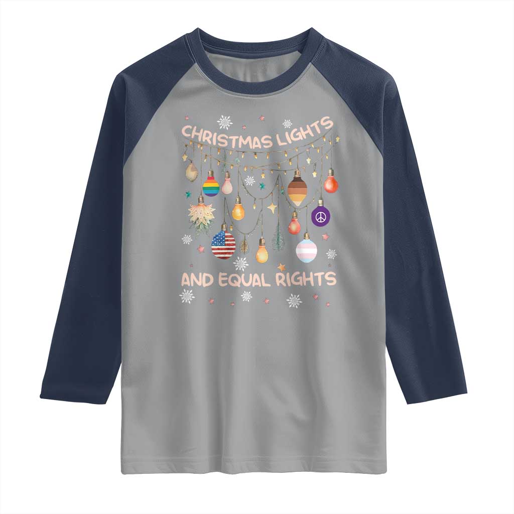 Christmas Lights And Equal Rights LGBTQ Raglan Shirt - Wonder Print Shop