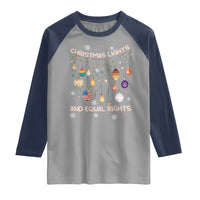 Christmas Lights And Equal Rights LGBTQ Raglan Shirt - Wonder Print Shop