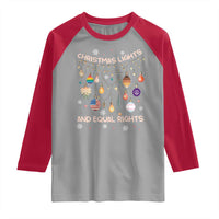 Christmas Lights And Equal Rights LGBTQ Raglan Shirt - Wonder Print Shop