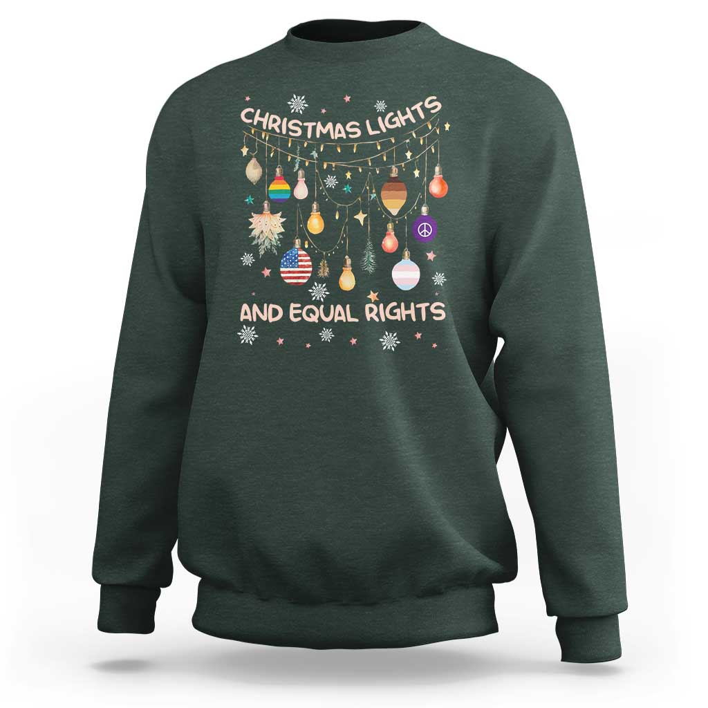 Christmas Lights And Equal Rights LGBTQ Sweatshirt - Wonder Print Shop