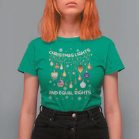 Christmas Lights And Equal Rights LGBTQ T Shirt For Women - Wonder Print Shop