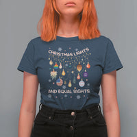 Christmas Lights And Equal Rights LGBTQ T Shirt For Women - Wonder Print Shop