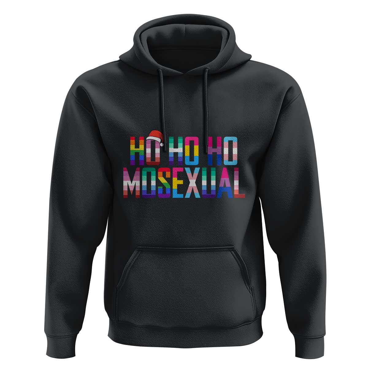 Funny LGBTQ Christmas Hoodie Ho Ho Ho Mosexual LGBT Flag