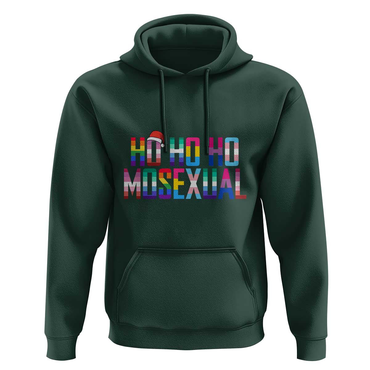 Funny LGBTQ Christmas Hoodie Ho Ho Ho Mosexual LGBT Flag