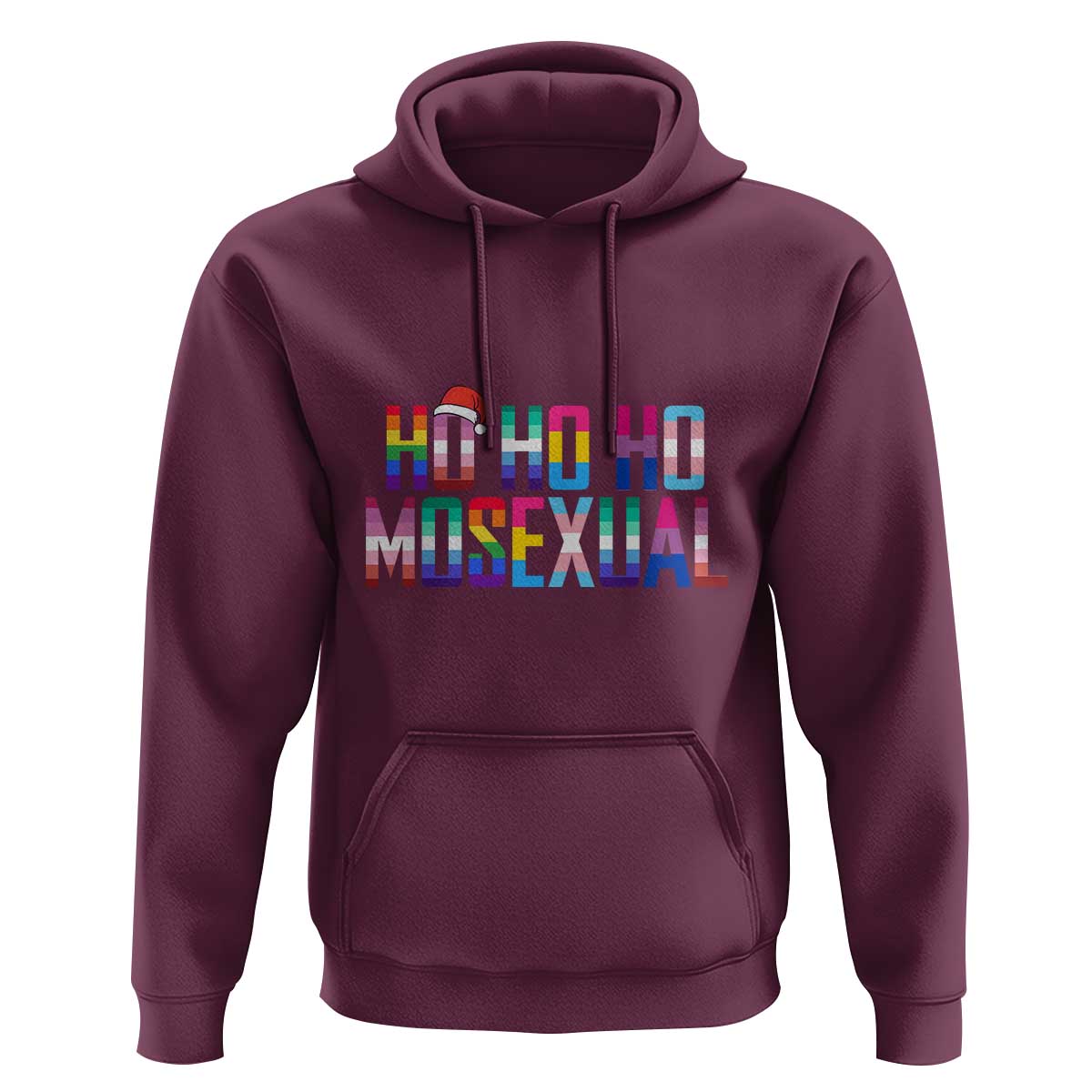 Funny LGBTQ Christmas Hoodie Ho Ho Ho Mosexual LGBT Flag