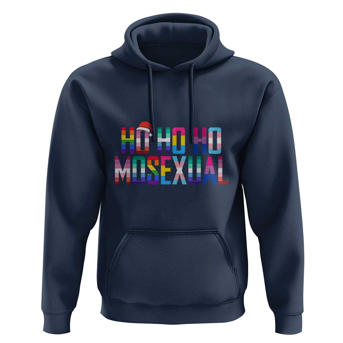 Funny LGBTQ Christmas Hoodie Ho Ho Ho Mosexual LGBT Flag