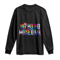 Funny LGBT Christmas Long Sleeve Shirt Ho Ho Ho Mosexual LGBT Flag