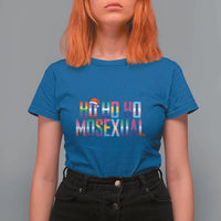 Funny LGBTQ Christmas T Shirt For Women Ho Ho Ho Mosexual LGBT Flag - Wonder Print Shop