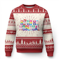 Funny LGBT Xmas Ugly Christmas Sweater Ho Ho Ho Mosexual LGBT Flag - Wonder Print Shop