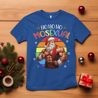 Funny Christmas LGBT T Shirt Ho Ho Ho Mosexual Rainbow Santa - Wonder Print Shop
