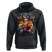 Funny Christmas LGBT Hoodie Ho Ho Ho Mosexual Rainbow Santa