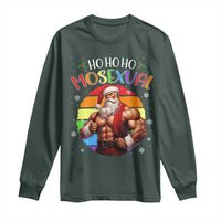 Funny Christmas LGBT Long Sleeve Shirt Ho Ho Ho Mosexual Rainbow Santa