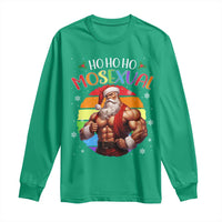 Funny Christmas LGBT Long Sleeve Shirt Ho Ho Ho Mosexual Rainbow Santa