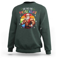 Funny Christmas LGBT Sweatshirt Ho Ho Ho Mosexual Rainbow Santa - Wonder Print Shop