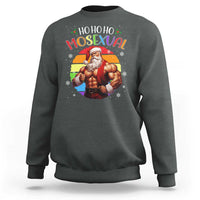 Funny Christmas LGBT Sweatshirt Ho Ho Ho Mosexual Rainbow Santa - Wonder Print Shop