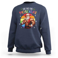 Funny Christmas LGBT Sweatshirt Ho Ho Ho Mosexual Rainbow Santa - Wonder Print Shop