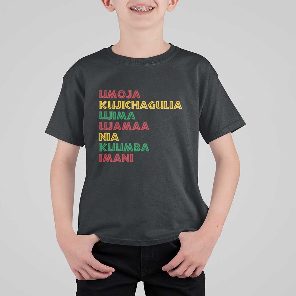 Seven Principles Of Kwanzaa African Nguzo Saba T Shirt For Kid - Wonder Print Shop