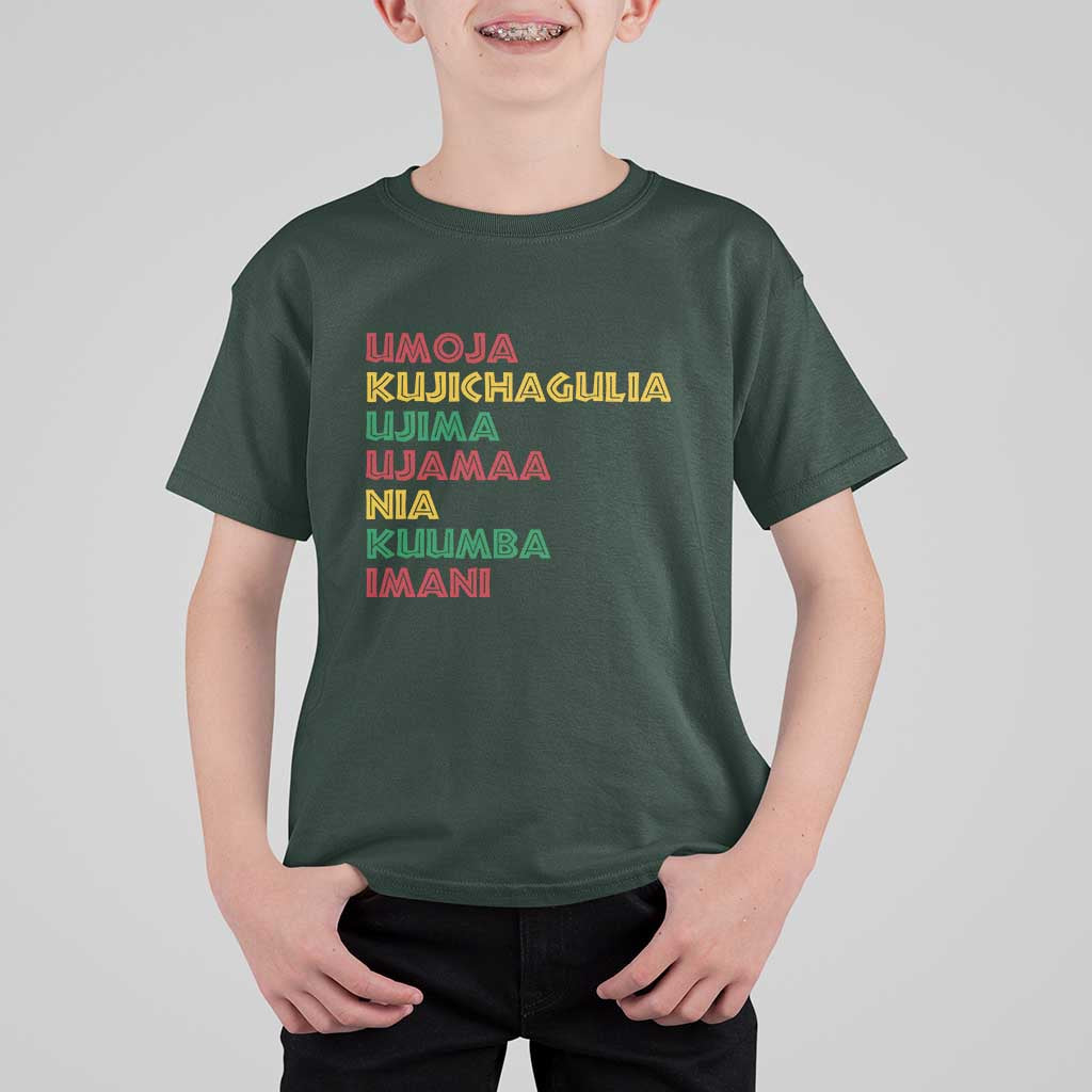 Seven Principles Of Kwanzaa African Nguzo Saba T Shirt For Kid - Wonder Print Shop